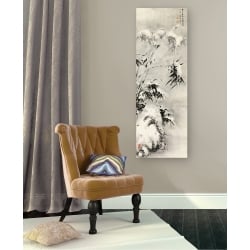 Wall art print and canvas. Bamboo and Rock in Snow