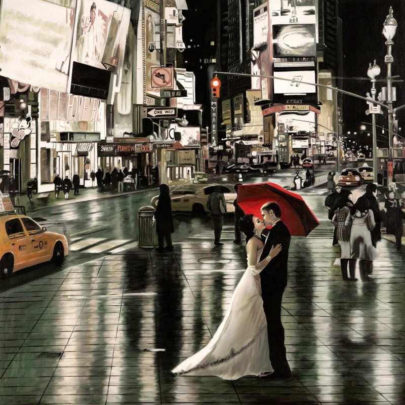 Wall art print and canvas. Pierre Benson, Romance in New York