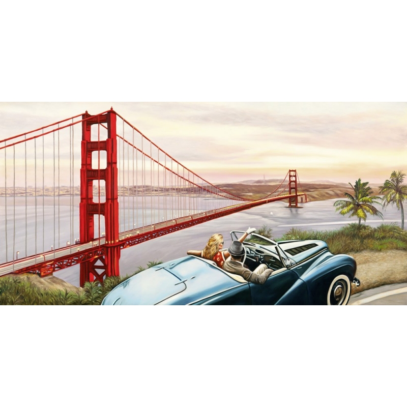 Tableau sur toile. Pierre Benson, En Vue du Golden State Bridge