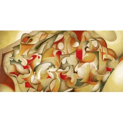 Cuadro abstracto geometrico en canvas. Laura Ceccarelli, Verano