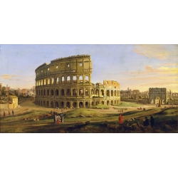 Quadro, stampa su tela. Gaspar Van Wittel, Veduta del Colosseo