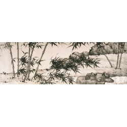 Quadro, stampa su tela. Xia Chang, Bamboo sotto una pioggia di primavera