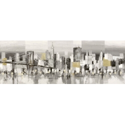 Tableau sur toile. Luigi Florio, Manhattan & Brooklyn Bridge