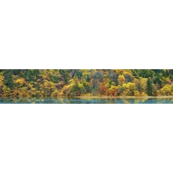 Wall art print and canvas. Krahmer, Lake and forest in autumn, China