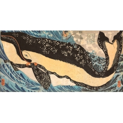 Kuniyoshi Utagawa, Miyamoto Musashi tue une baleine géante