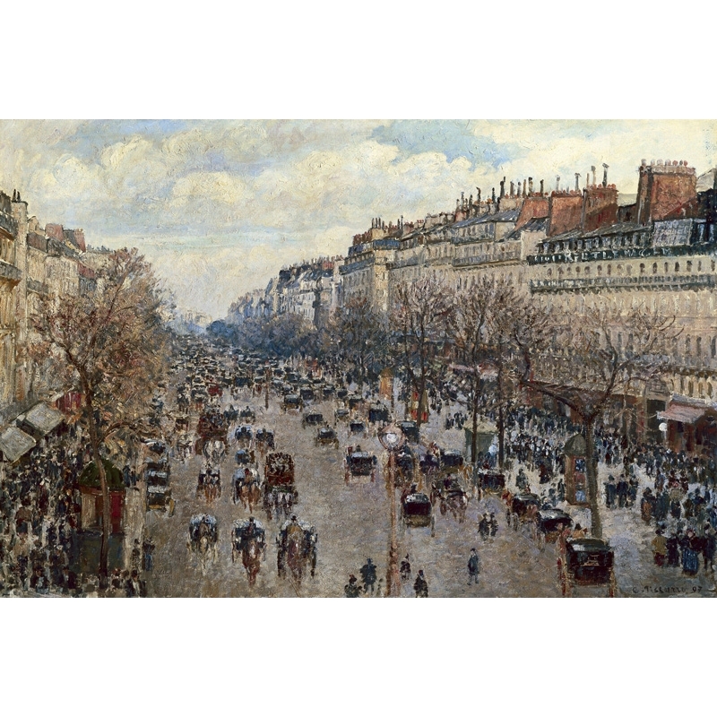 Wall art print and canvas. Camille Pissarro, Boulevard Monmartre à Paris