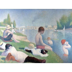 Tableau sur toile. Georges Seurat, Une baignade à Asnieres 