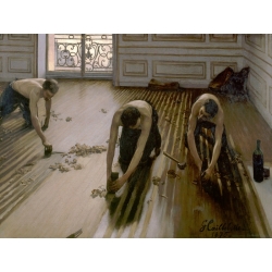 Quadro, stampa su tela. Gustave Caillebotte, I piallatori di parquet