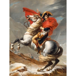 Quadro, stampa su tela. Jacques-Louis David, Napoleone Bonaparte valica il Gran San Bernando