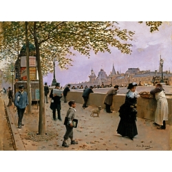 Cuadro en canvas. Jean Beraud, A orillas del Sena, París