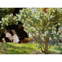 Quadro, stampa su tela. Peder Severin Krøyer, Seduta nel giardino delle rose