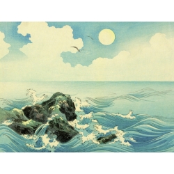 Quadro, stampa su tela. Uehara Konen, L'isola di Kojima