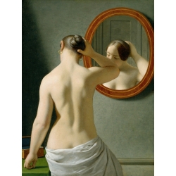 Quadro, stampa su tela. Christoffer Wilhelm Eckersberg, Donna di fronte allo specchio