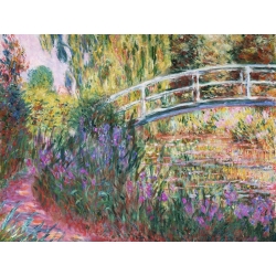 Quadro, stampa su tela. Claude Monet, Il ponte giapponese, laghetto con ninfee