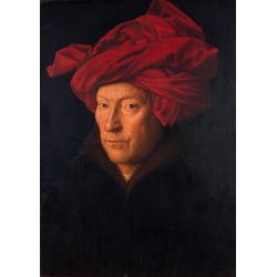 Wall art print and canvas. Jan Van Eyck, Portrait of a Man in a Turban