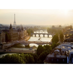 Tableau sur toile. Photo panoramique des ponts sur la Seine à Paris