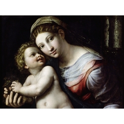 Tableau sur toile. Giulio Romano, Madonna et enfant (détail)
