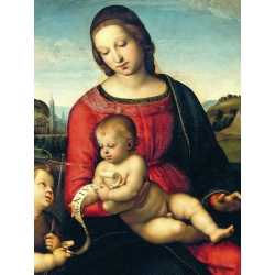 Cuadros religiosos en canvas. Raffaello, Madonna Terranuova (detalle)