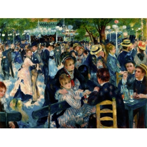 1900 Ch/êne 1art1 Pierre Auguste Renoir Poster Reproduction et Cadre Le Moulin De La Galette 80 x 60cm MDF