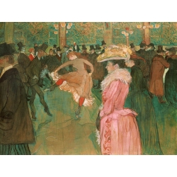 Tableau sur toile. Toulouse-Lautrec Henri, Au Moulin Rouge: le bal