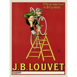 Tableau sur toile. Affiche Vintage. Louvet Bicycles