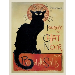 Tableau sur toile. Affiche Vintage, Steinlen, Tournée du Chat Noir