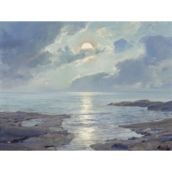 Wall art print and canvas. Frederick Judd Waugh, The risen moon