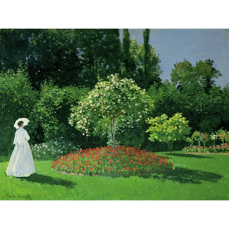Canvas Claude Monet Young Woman, Young Woman In The Garden By Claude Monet