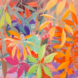 Tableau sur toile. Italo Corrado, Jungle colorée (détail)