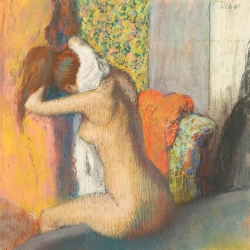Wall art print, canvas. Edgar Degas, After the Bath, Drying Head