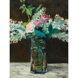 Cuadro en canvas. Manet Edouard, Jarrón de lilas blancas y rosa