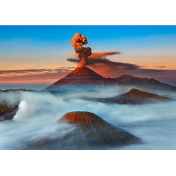 Tableau sur toile. Frank Krahmer, Volcans, Java, Indonésie