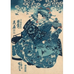 Japanese Art Print and Canvas. Utagawa, The Courtesan Hanao