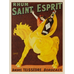 Tableau sur toile. Affiche Vintage. J. Spring, Rhum Saint Esprit, 1919