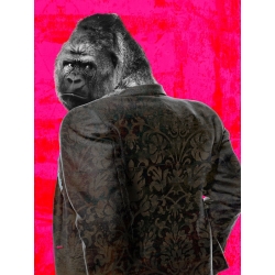 Quadro con gorilla, stampa su tela. VizLab, Ape in a Suit (Pop Version)