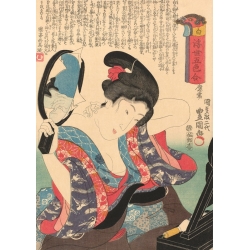 Japanese art print, canvas, poster. Utagawa Kunisada, Five Colors