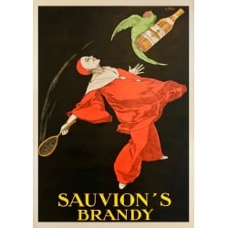 Affiche, Poster Vintage. Tableau sur toile. Stall, Sauvion's Brandy