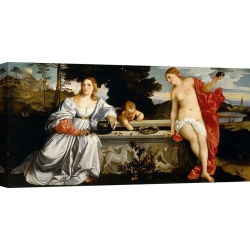 Wall art print and canvas. Tiziano, Sacred Love and Profane Love