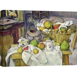 Tableau sur toile. Paul Cezanne, Nature morte au panier (détail)